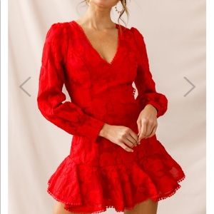 selfie Leslie Camellia Dress Red